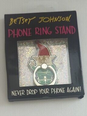 Betsey Johnson  Christmas Red & Green Elf Phone Ring Stand NEW